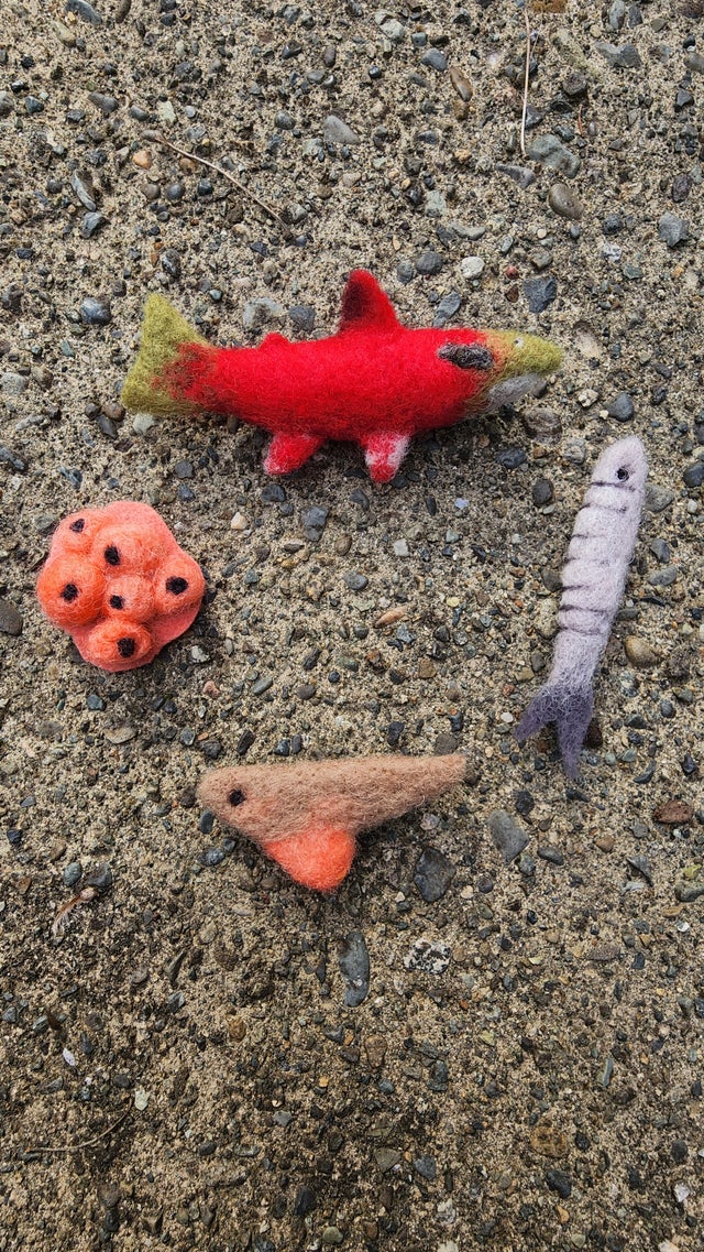 Fishing Boy Waldorf Inspired Needle Felted Doll Mobile: Boy With Three  Fishes 